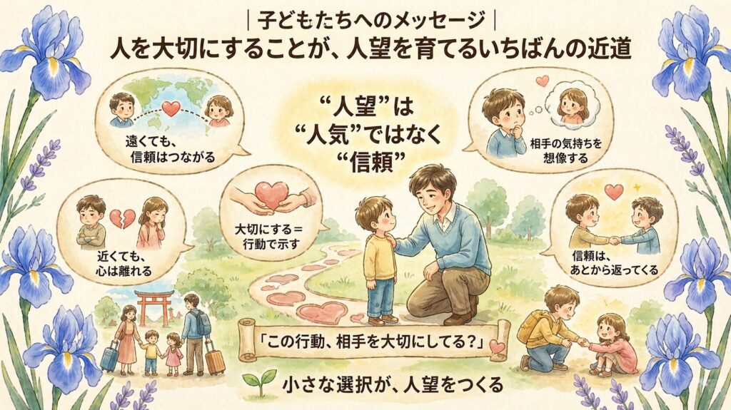 子どもたちへのメッセージ｜人を大切にすることが、人望を育てるいちばんの近道