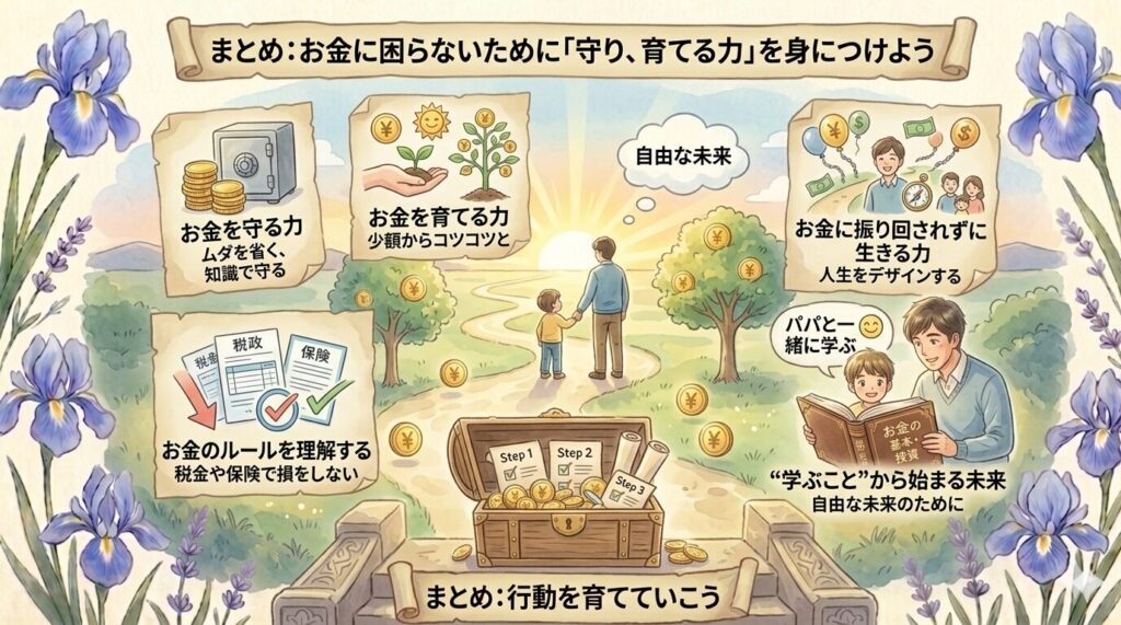 まとめ：お金に困らないために「守り、育てる力」を身につけよう