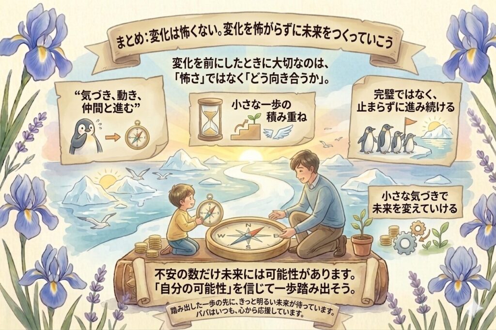 まとめ：変化は怖くない。変化を怖がらずに未来をつくっていこう。