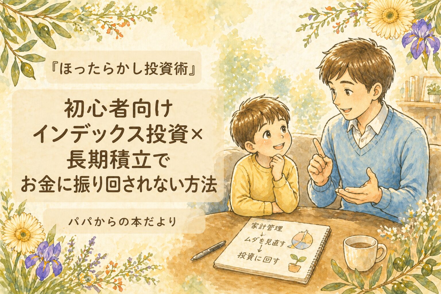『ほったらかし投資術』要約・感想｜初心者向けインデックス投資×長期積立でお金に振り回されない方法【パパからの本だより】