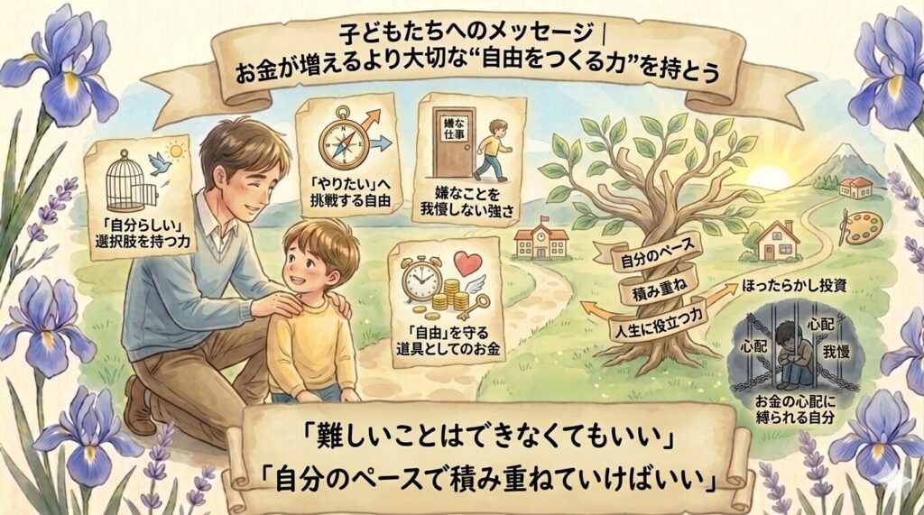 子どもたちへのメッセージ｜お金が増えるより大切な“自由をつくる力”を持とう