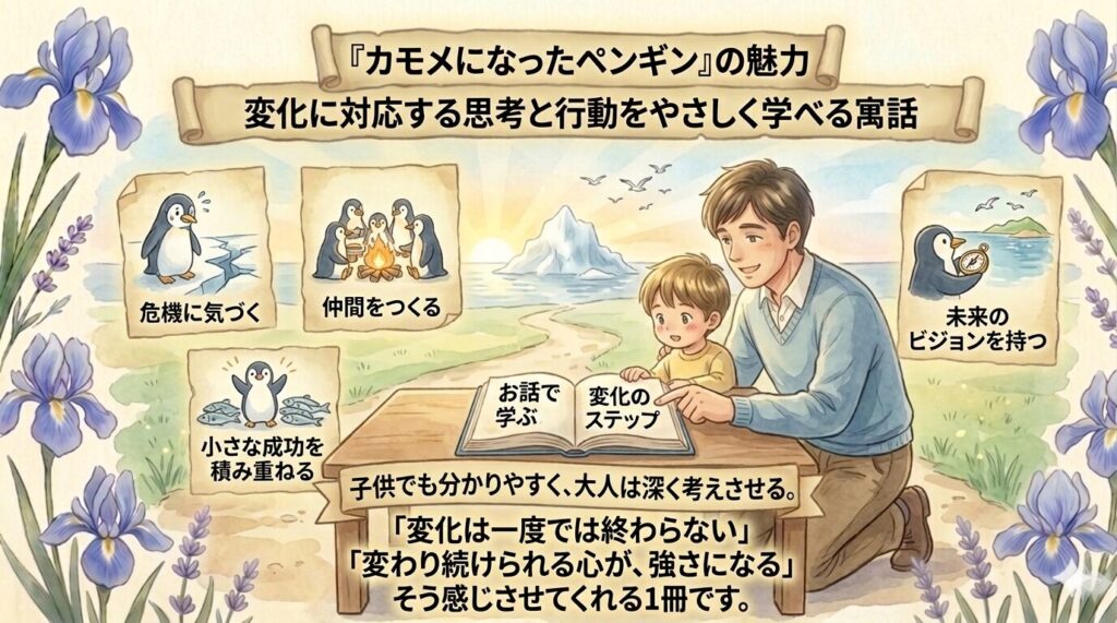 『カモメになったペンギン』の魅力｜変化に対応する思考と行動をやさしく学べる寓話