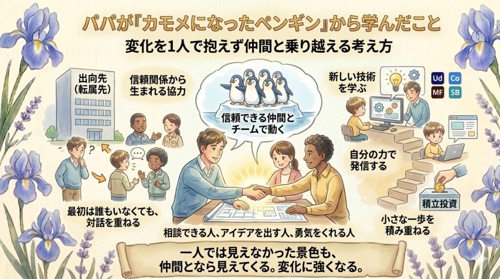 パパが『カモメになったペンギン』から学んだこと｜変化を1人で抱えず仲間と乗り越える考え方