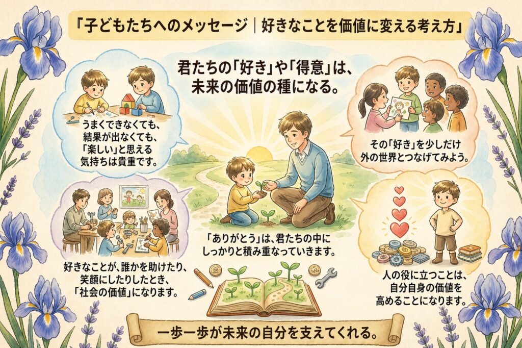 子どもたちへのメッセージ|好きなことを価値に変える考え方