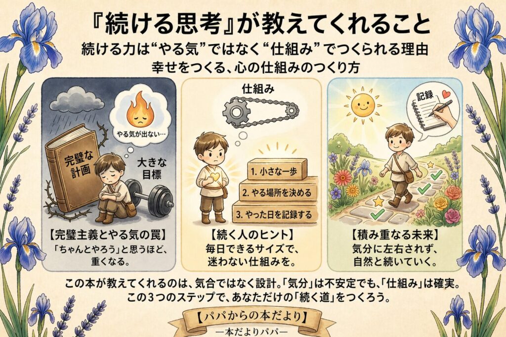 『続ける思考』が教えてくれること|続ける力は“やる気”ではなく“仕組み”でつくられる理由