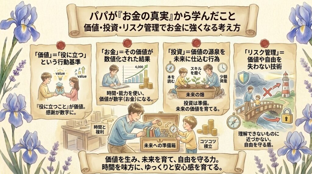 パパが『お金の真実』から学んだこと｜価値・投資・リスク管理でお金に強くなる考え方