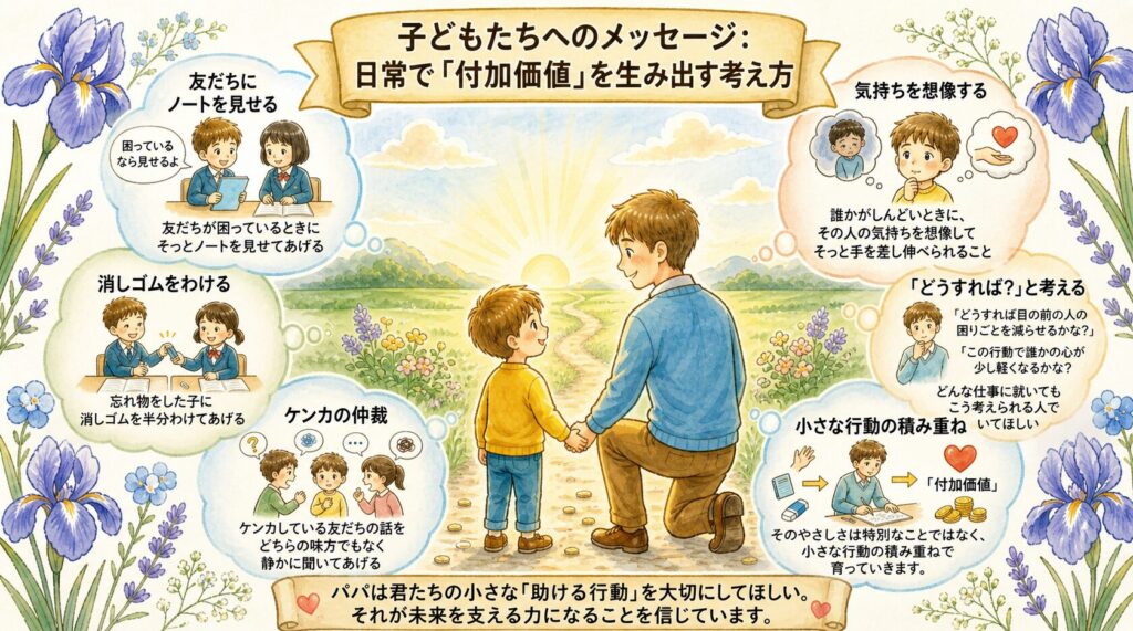 子どもたちへのメッセージ｜日常で「付加価値」を生み出す考え方