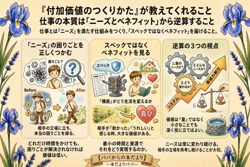 『付加価値のつくりかた』が教えてくれること｜仕事の本質は「ニーズとベネフィット」から逆算すること