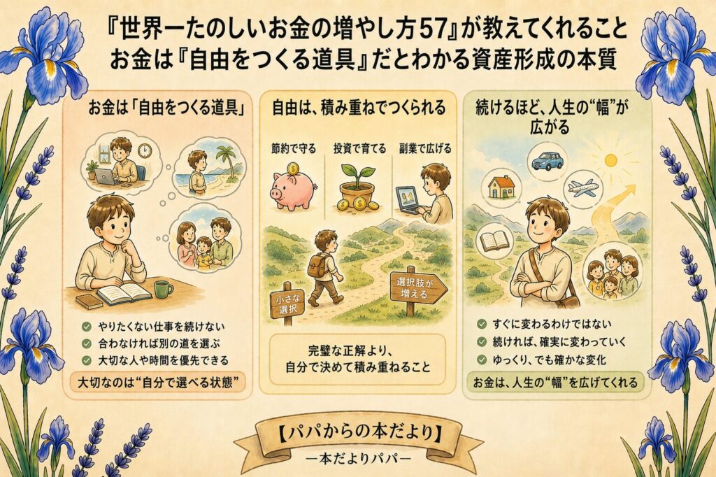 『世界一たのしいお金の増やし方57』が教えてくれること｜お金は「自由をつくる道具」だとわかる資産形成の本質