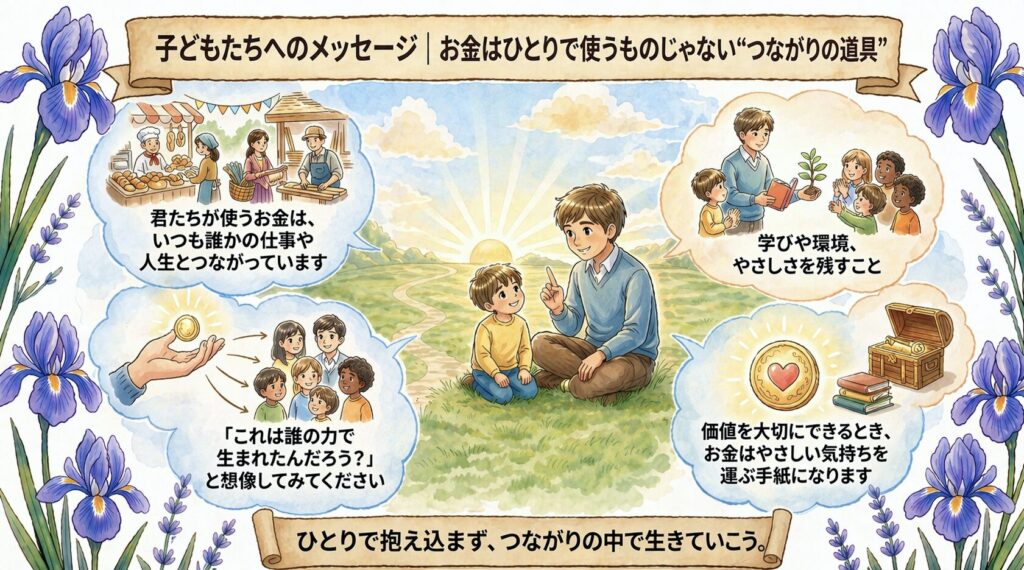 子どもたちへのメッセージ|お金はひとりで使うものじゃない“つながりの道具”