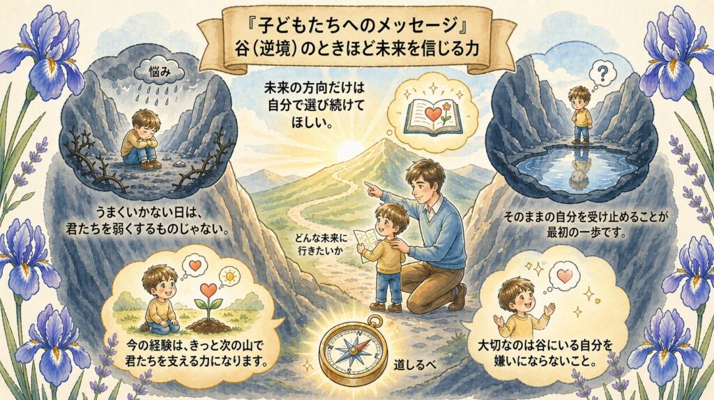 子どもたちへのメッセージ｜谷（逆境）のときほど未来を信じる力