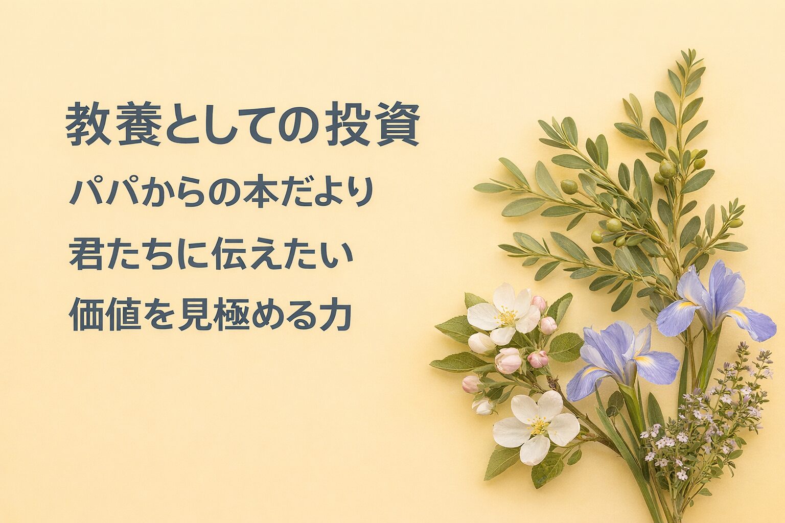 『教養としての投資』書評｜パパからの本だより：君たちに伝えたい “価値を見極める力”