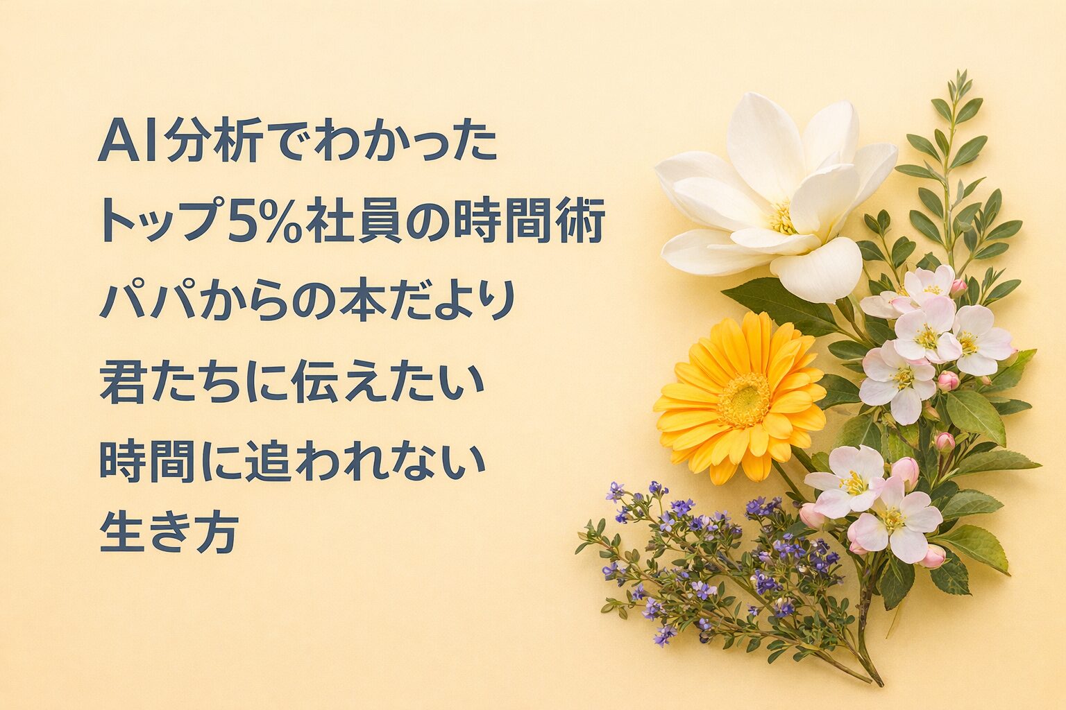 『AI分析でわかった トップ5％社員の時間術』書評｜パパからの本だより：君たちに伝えたい “時間に追われない生き方”