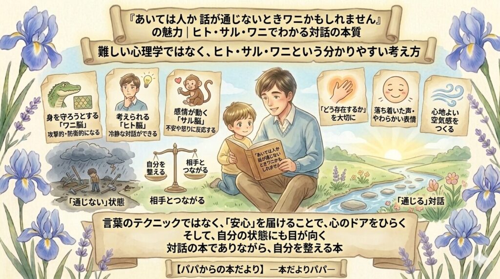 『あいては人か 話が通じないときワニかもしれません』の魅力｜ヒト・サル・ワニでわかる対話の本質