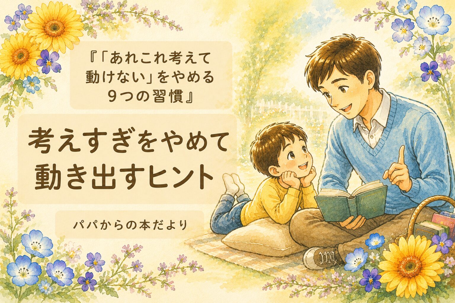 『「あれこれ考えて動けない」をやめる9つの習慣』要約・感想｜考えすぎをやめて動き出すヒント【パパからの本だより】
