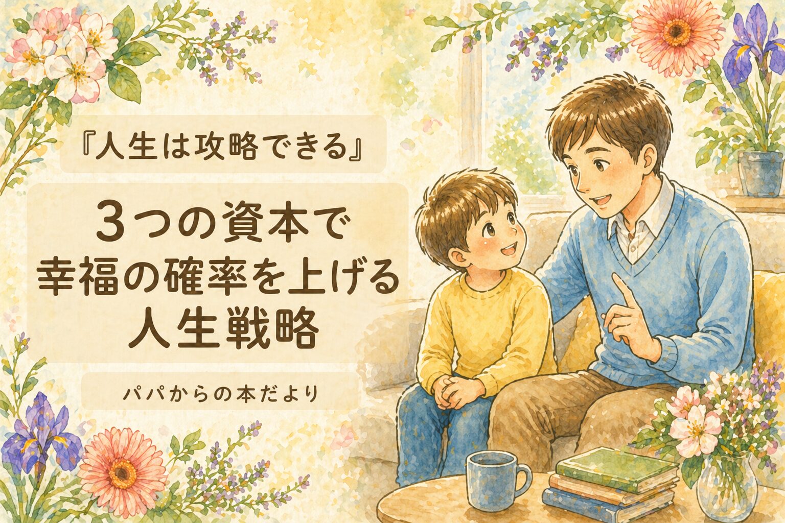 『人生は攻略できる』要約・感想｜3つの資本で幸福の確率を上げる人生戦略【パパからの本だより】