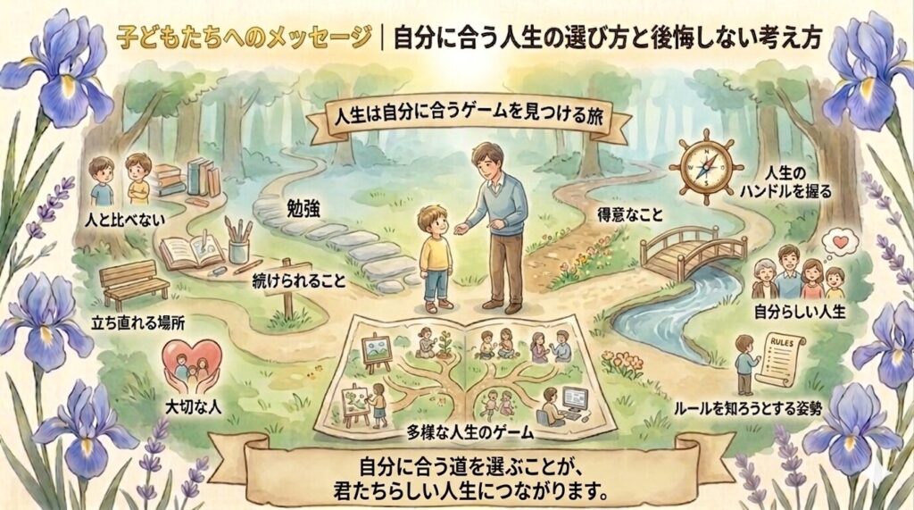 子どもたちへのメッセージ|自分に合う人生の選び方と後悔しない考え方