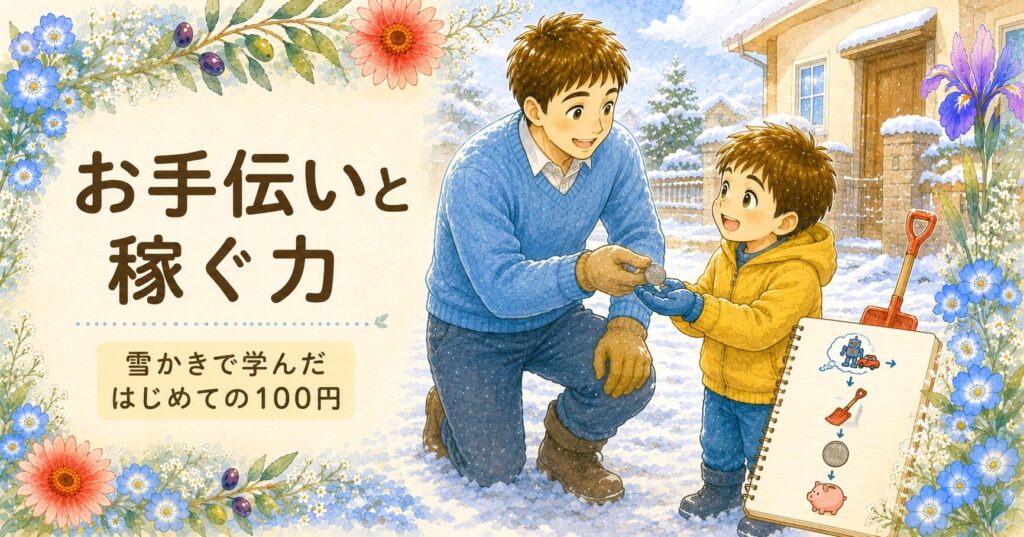 お手伝いと稼ぐ力｜息子が雪かきで100円を稼いだ話